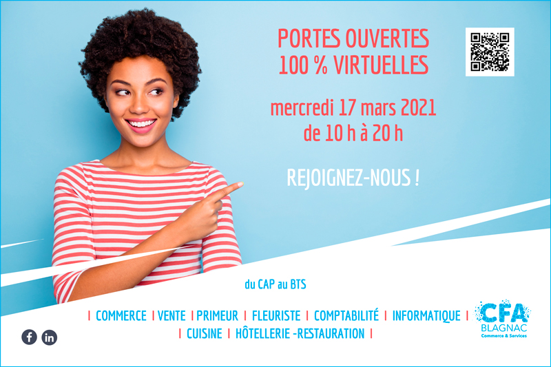 PORTES OUVERTES virtuelles le 17 mars 2021 de 10h à 20h.